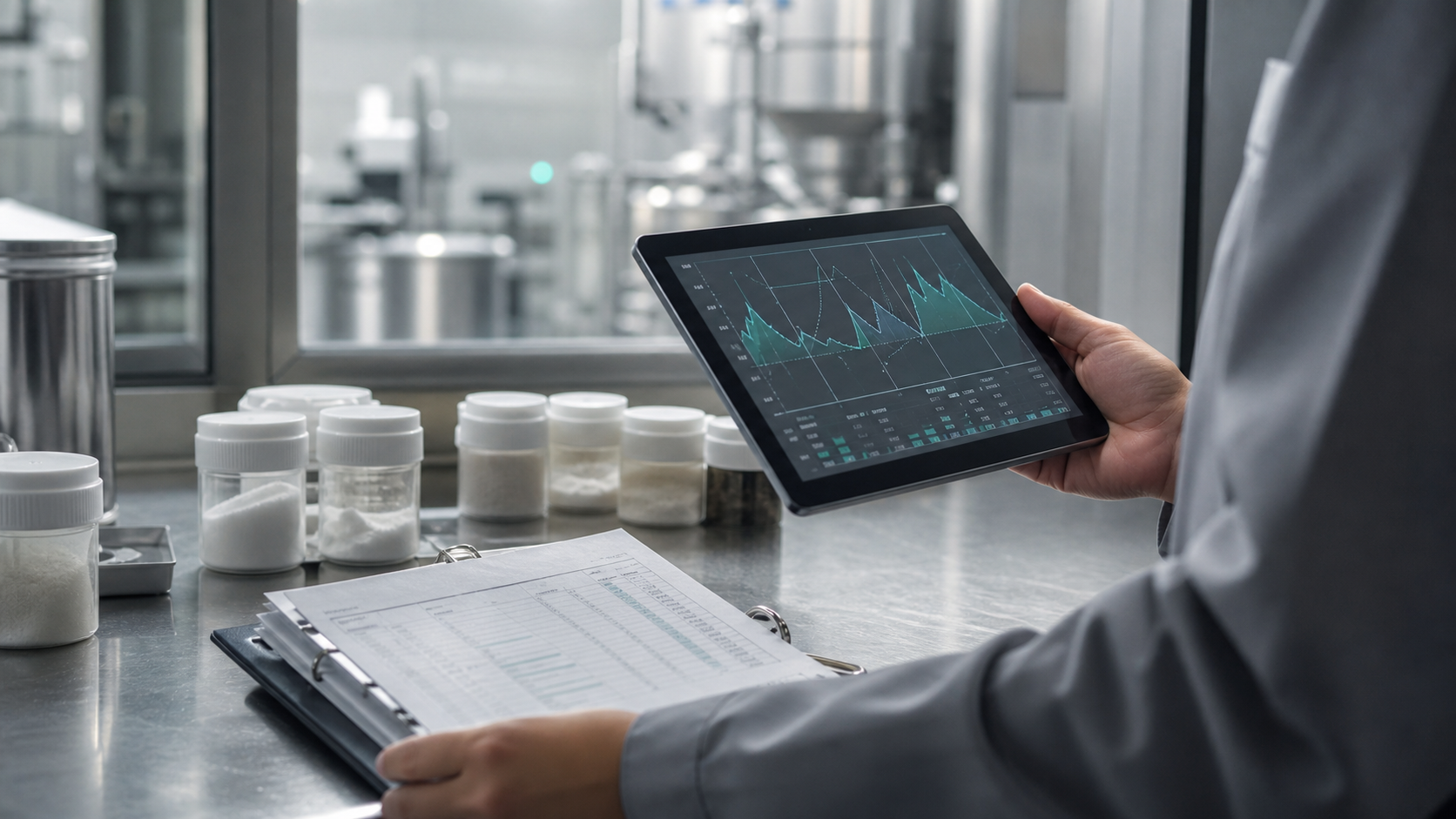 Quality engineer comparing process evidence and inspection records