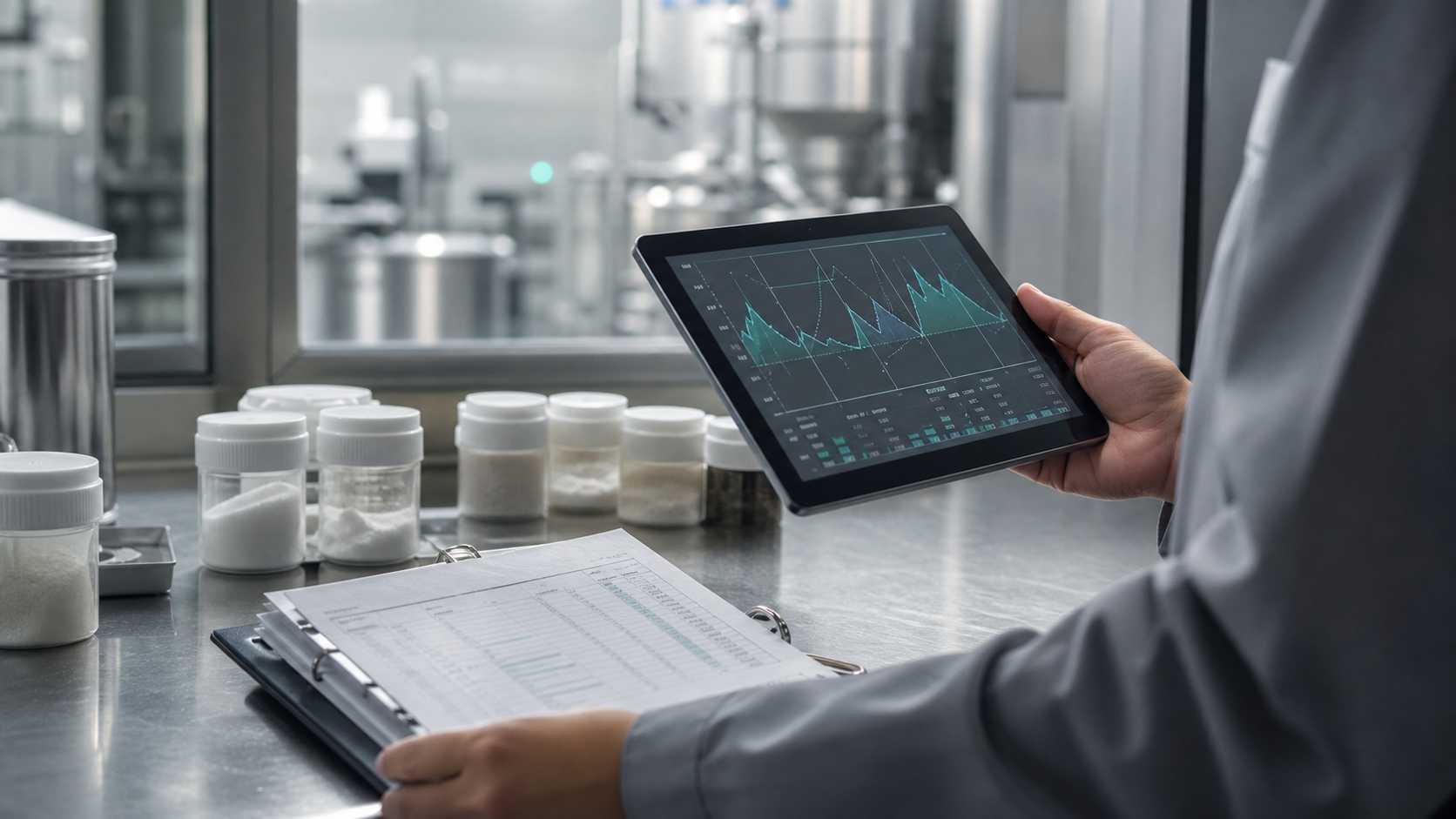 Ingeniero de calidad comparando evidencia de proceso y registros de inspección